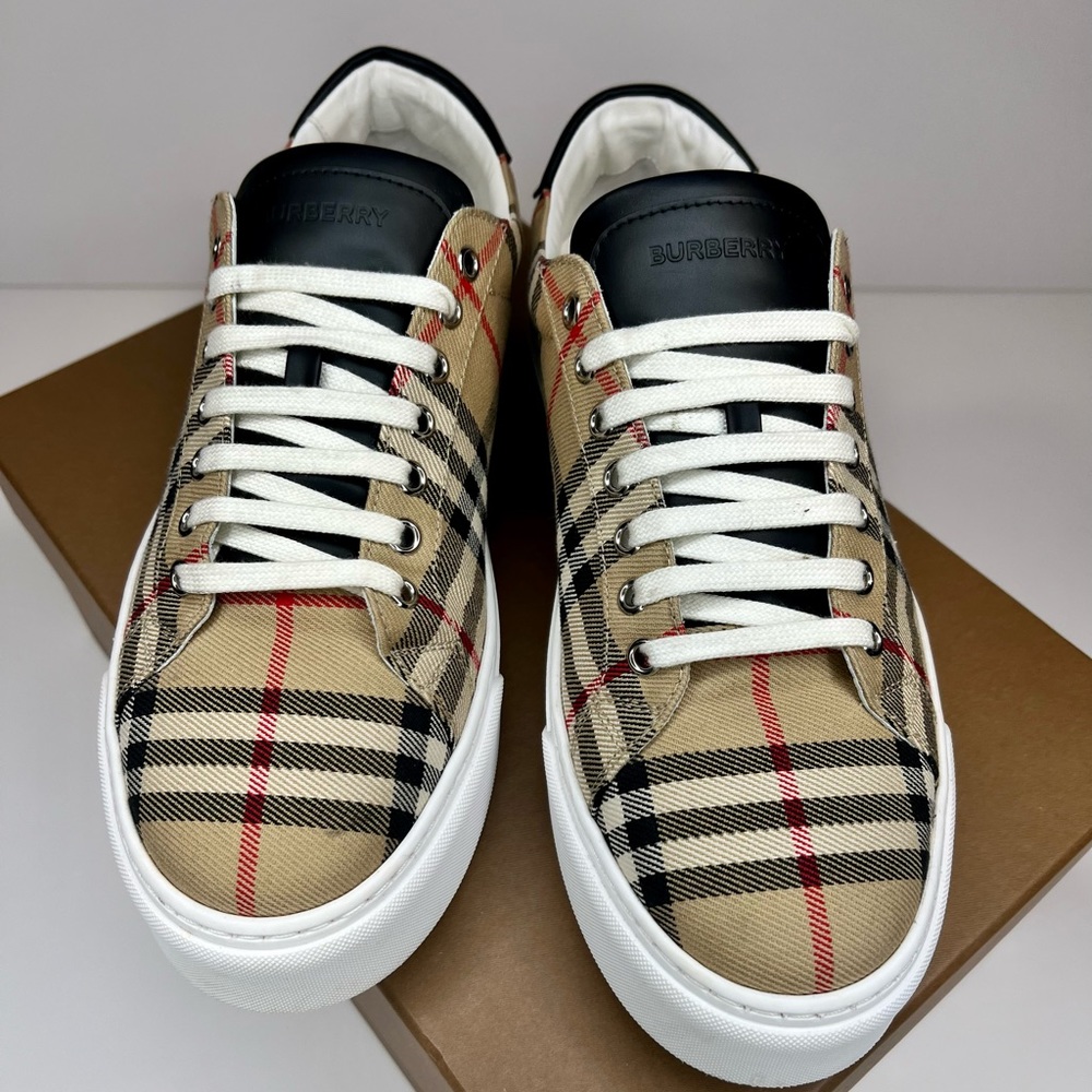Burberry Check Canvas Low-Top  Sneaker - Picture 5 of 7